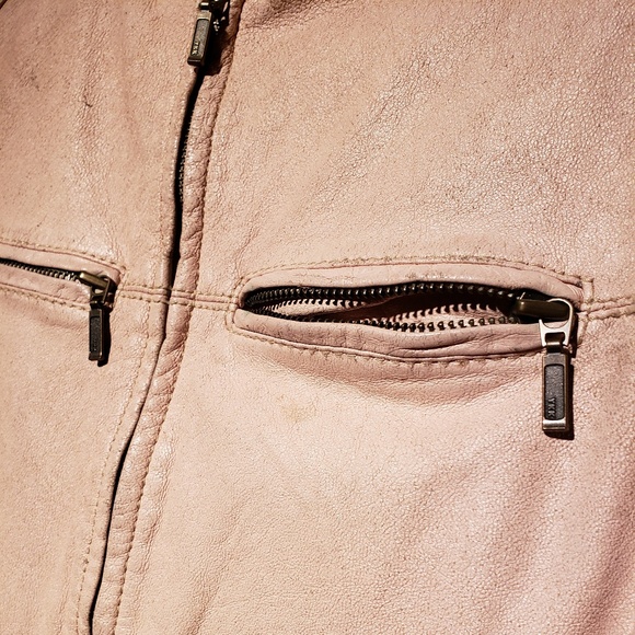 Vintage, Distressed Pink Leather Jacket - Picture 6 of 8